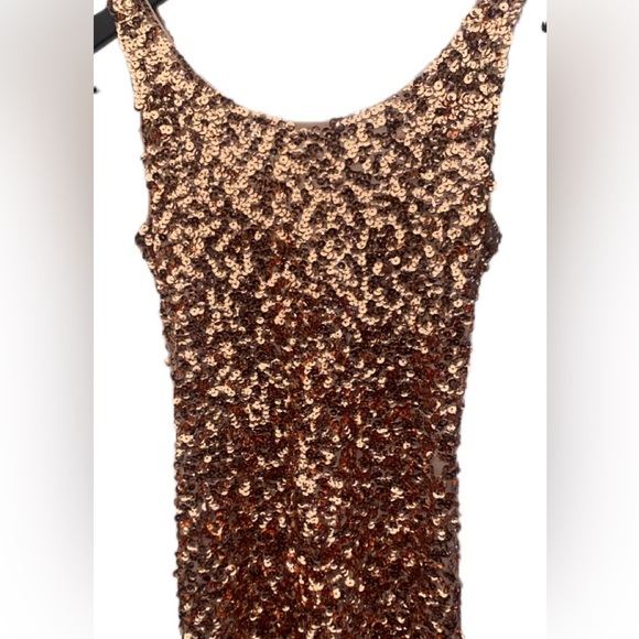 Gold Sequined Mini Dress - Picture 4 of 8